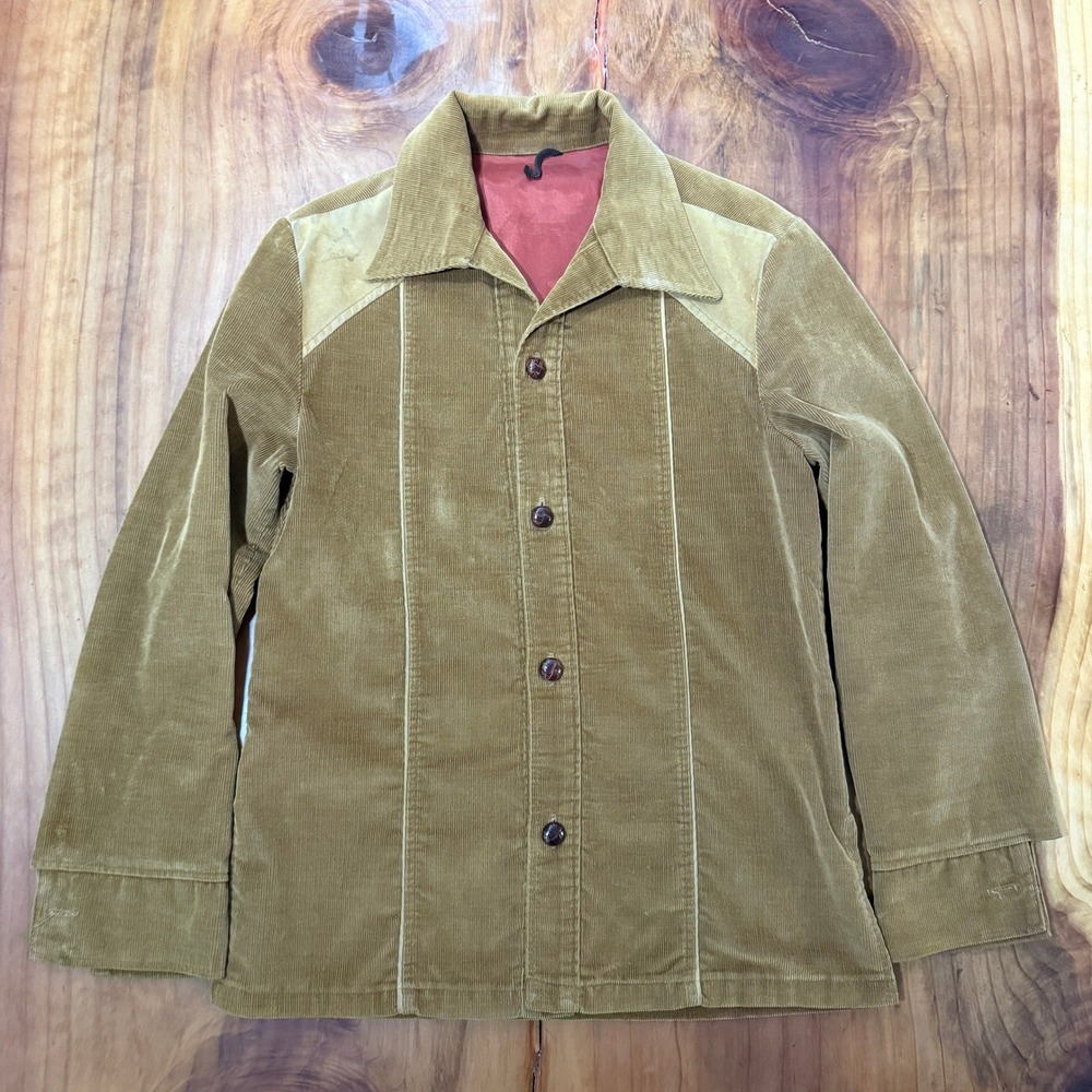 Vintage 60's Leisure Life Jacket 38R Cotton Corduroy Button Coat M14